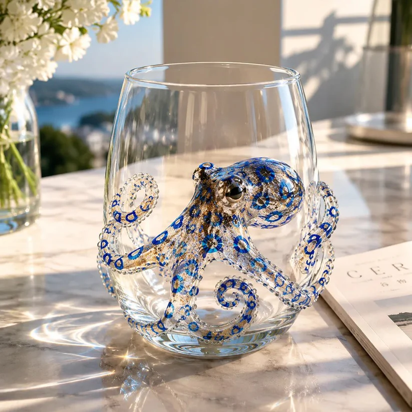 🌊The Perfect Beach House Gift🐙3D Ocean Animal Artisan Glassware Collection