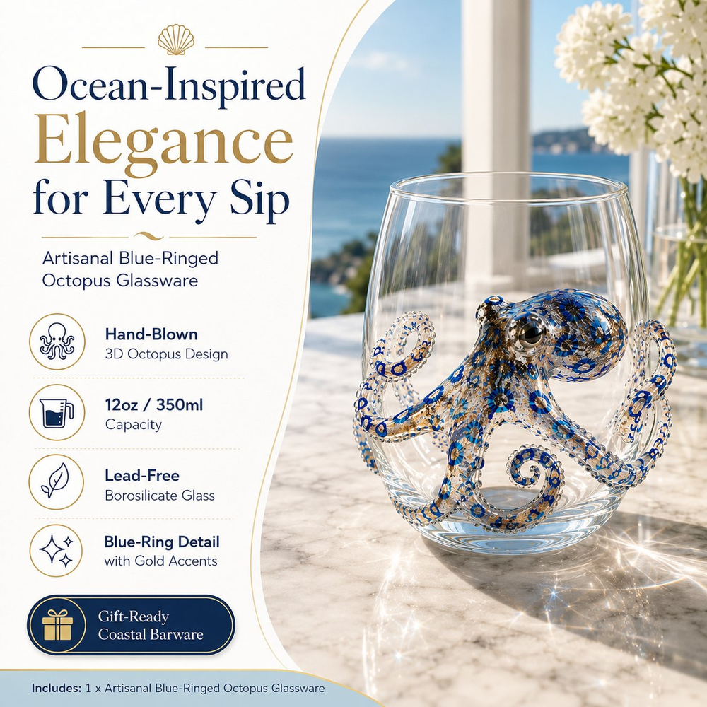 🌊The Perfect Beach House Gift🐙3D Ocean Animal Artisan Glassware Collection