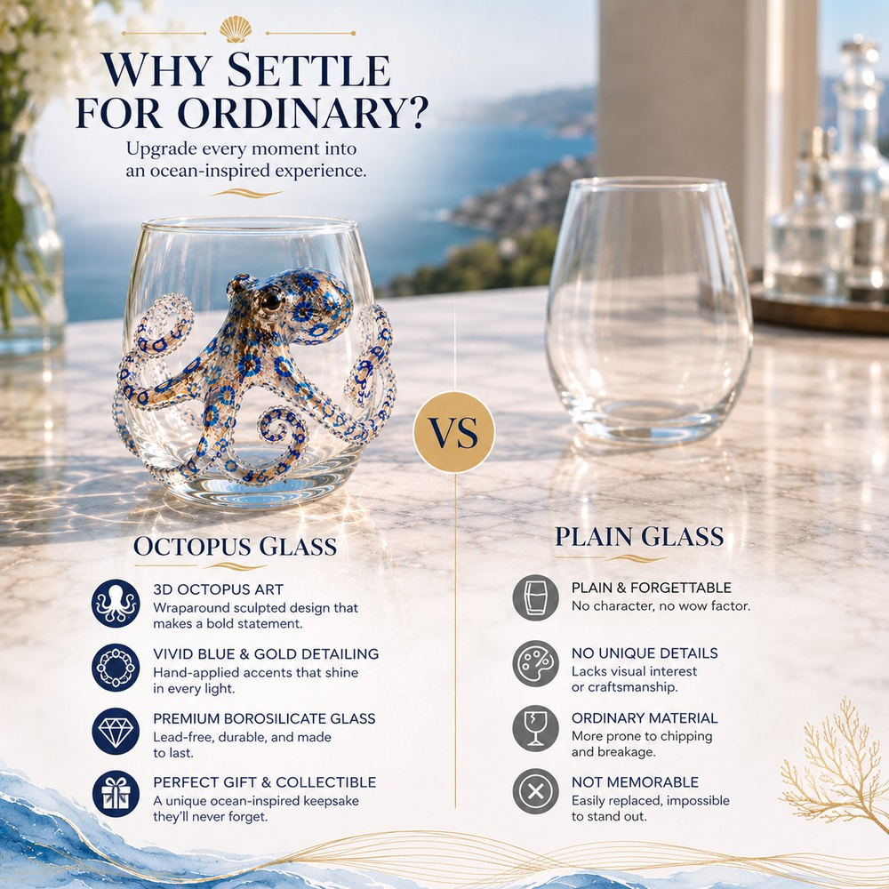 🌊The Perfect Beach House Gift🐙3D Ocean Animal Artisan Glassware Collection