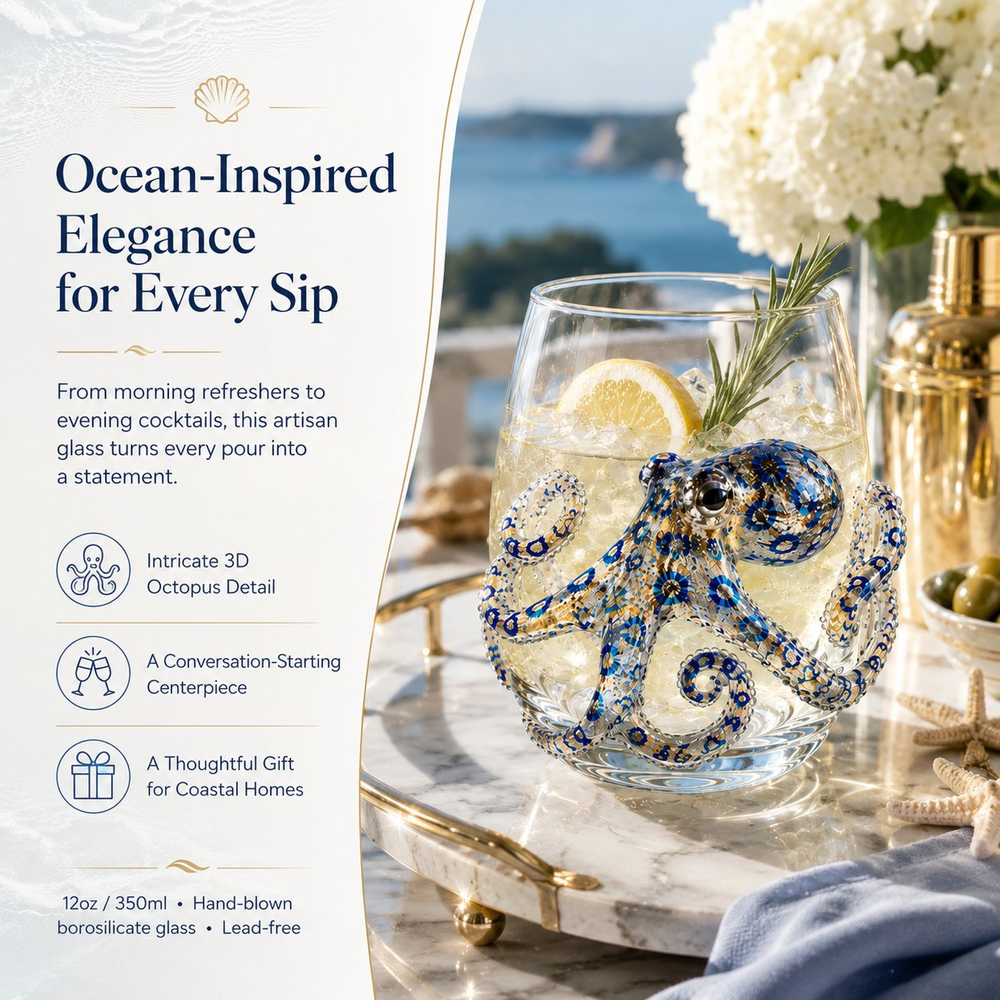 🌊The Perfect Beach House Gift🐙3D Ocean Animal Artisan Glassware Collection