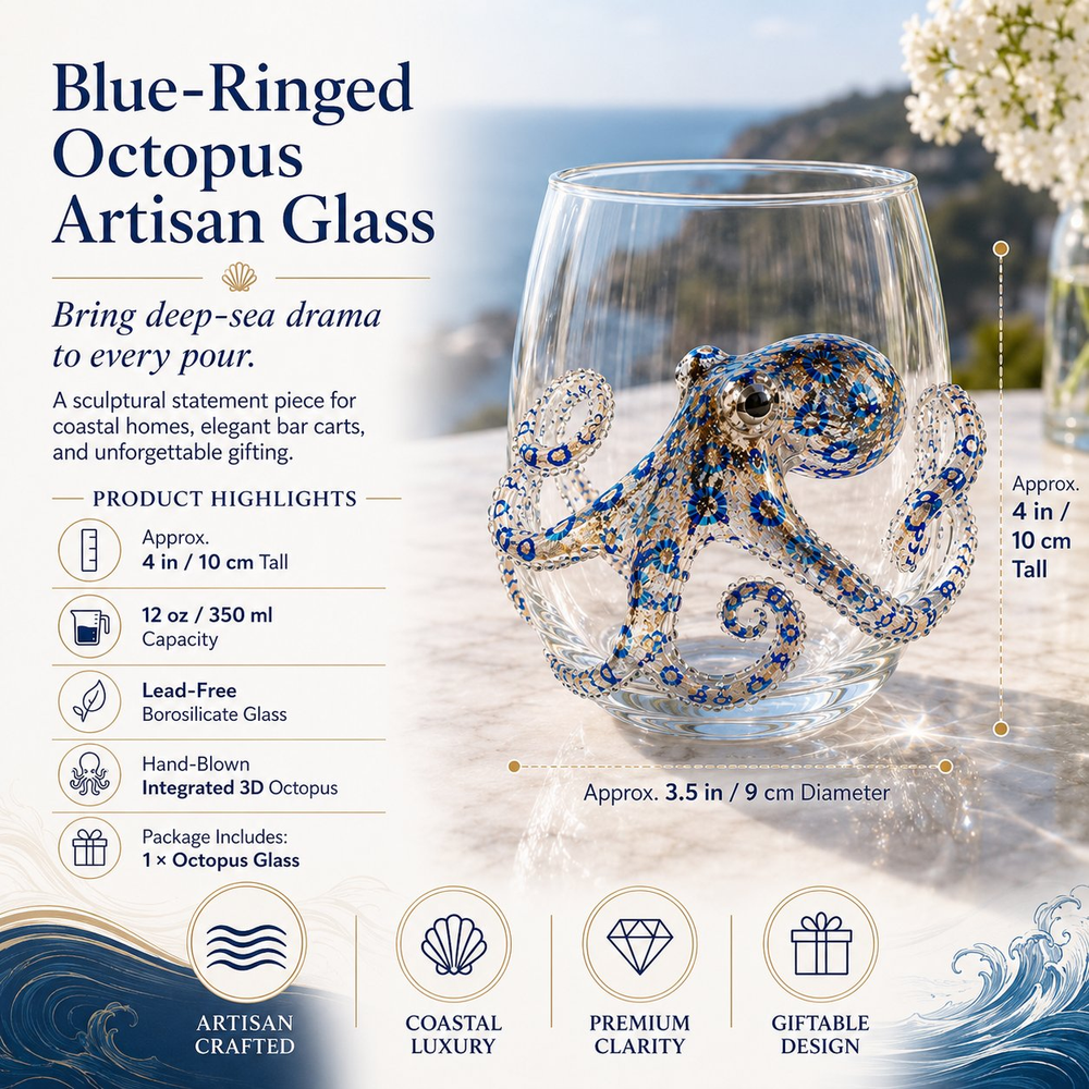 🌊The Perfect Beach House Gift🐙3D Ocean Animal Artisan Glassware Collection