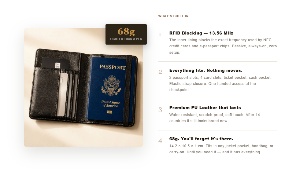 RFID Passport Cover — Premium Leather Travel Case