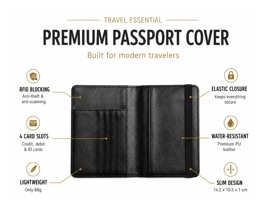 RFID Passport Cover — Premium Leather Travel Case